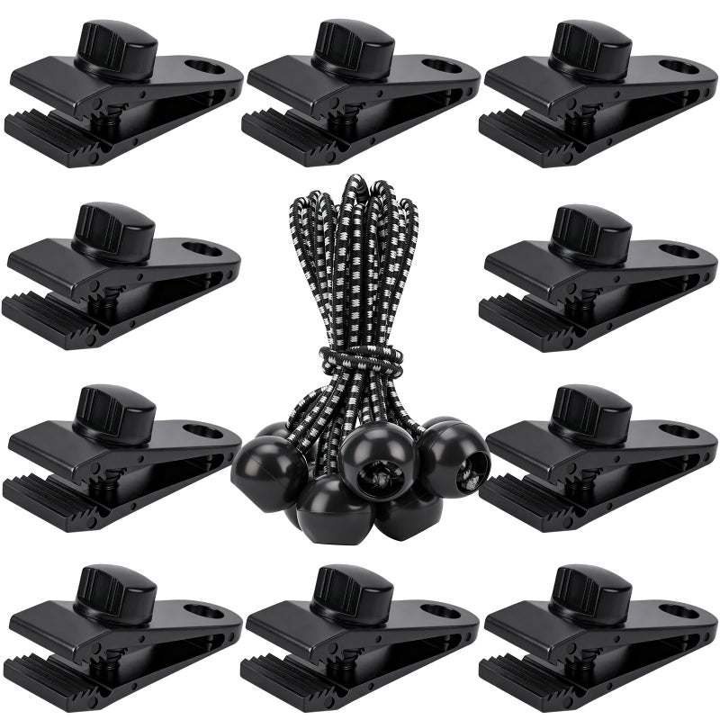 Axlksia Tarp Clips Heavy Duty Lock Grip, 20 Pack Tarp Clamps, Shade Cloth Clips Fasteners, Pool Awning Cover Bungee Cords Clips, Car Cover Clamp - Image 1
