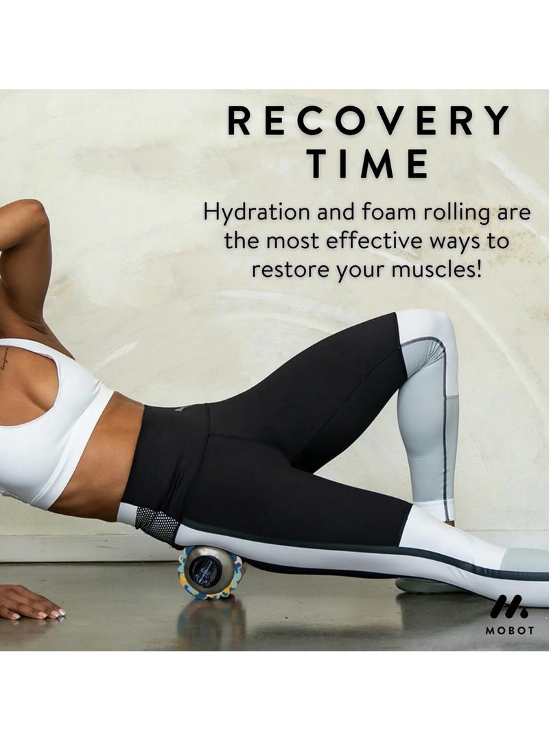 MOBOT Portable Travel Foam Roller Water Bottle with Sip Straw, Stainless Steel Screw Lid | Insulated Sports Water Bottle and Foam Rollers for Yoga, Workout, Home Gym, & Exercise, Blue 532ml - Image 5