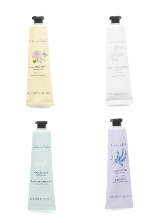 Crabtree & Evelyn Hand Therapy 4-Pack (0.9 oz Each) (Goatmilk, Summer Hill, Nantucket Briar, Lavender) - Image 2