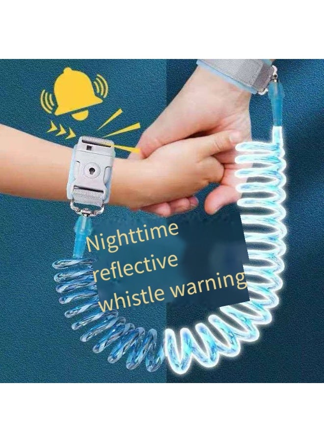 1.5m Reflective Whistle Anti-Lost Wrist Link, Detachable Kids Safety Anti-Lost Strap Retractable Spring Rope - Image 3