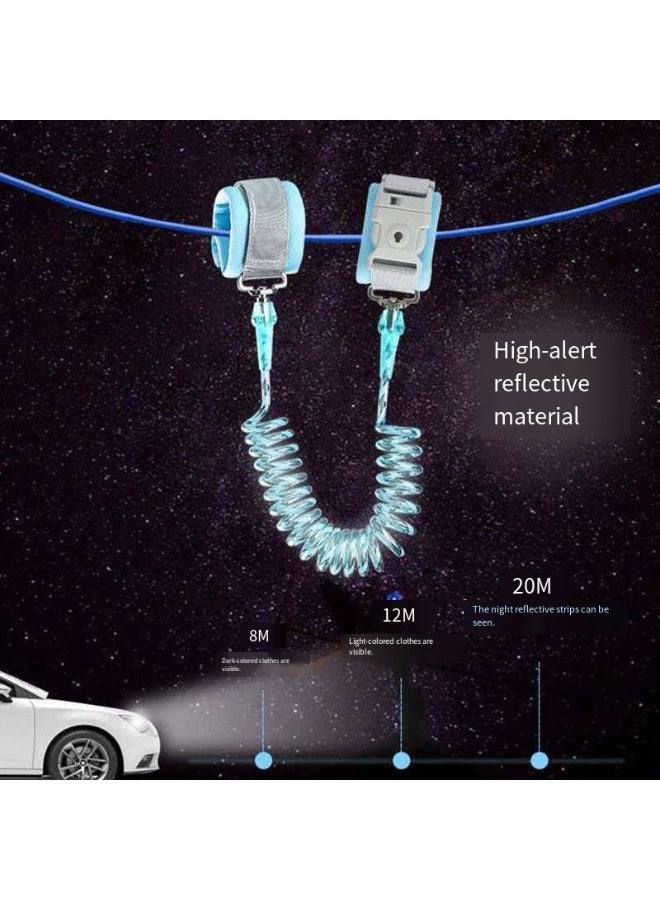 1.5m Reflective Whistle Anti-Lost Wrist Link, Detachable Kids Safety Anti-Lost Strap Retractable Spring Rope - Image 2