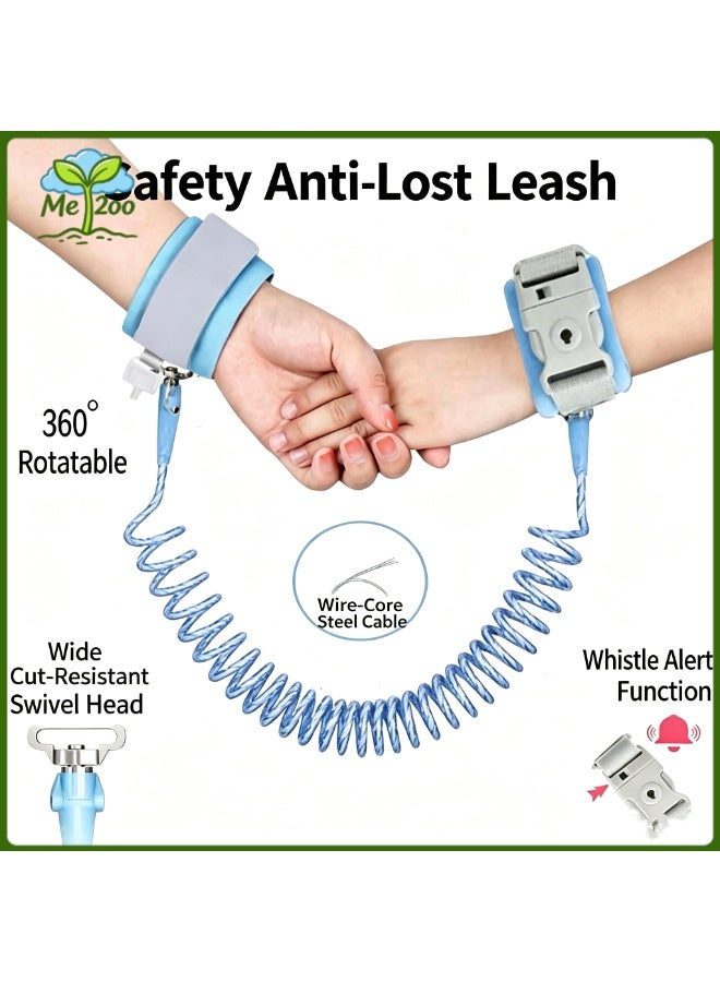 1.5m Reflective Whistle Anti-Lost Wrist Link, Detachable Kids Safety Anti-Lost Strap Retractable Spring Rope - Image 1