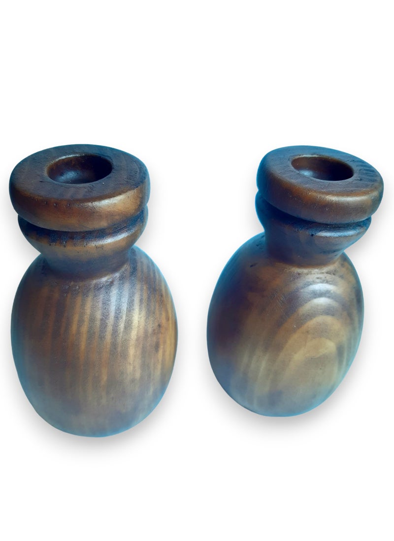 Generic - Two pieces of sconce set of small size. Made of artificial marble the shape of a wood fruit. brown - Image 1