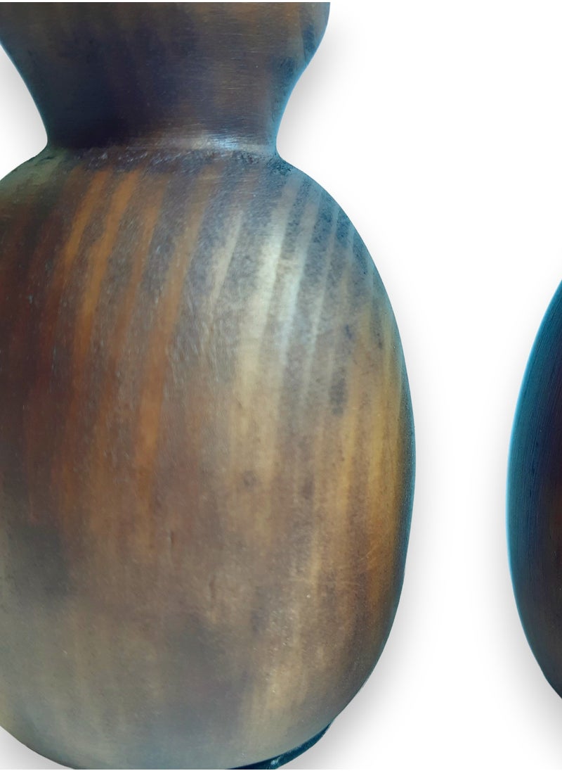 Generic - Two pieces of sconce set of small size. Made of artificial marble the shape of a wood fruit. brown - Image 1