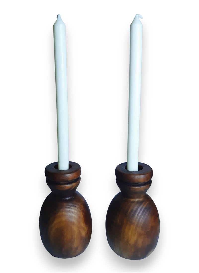 Generic - Two pieces of sconce set of small size. Made of artificial marble the shape of a wood fruit. brown - Image 1