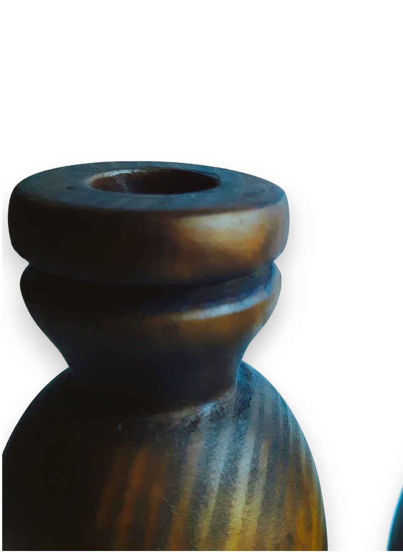 Generic - Two pieces of sconce set of small size. Made of artificial marble the shape of a wood fruit. brown - Image 1