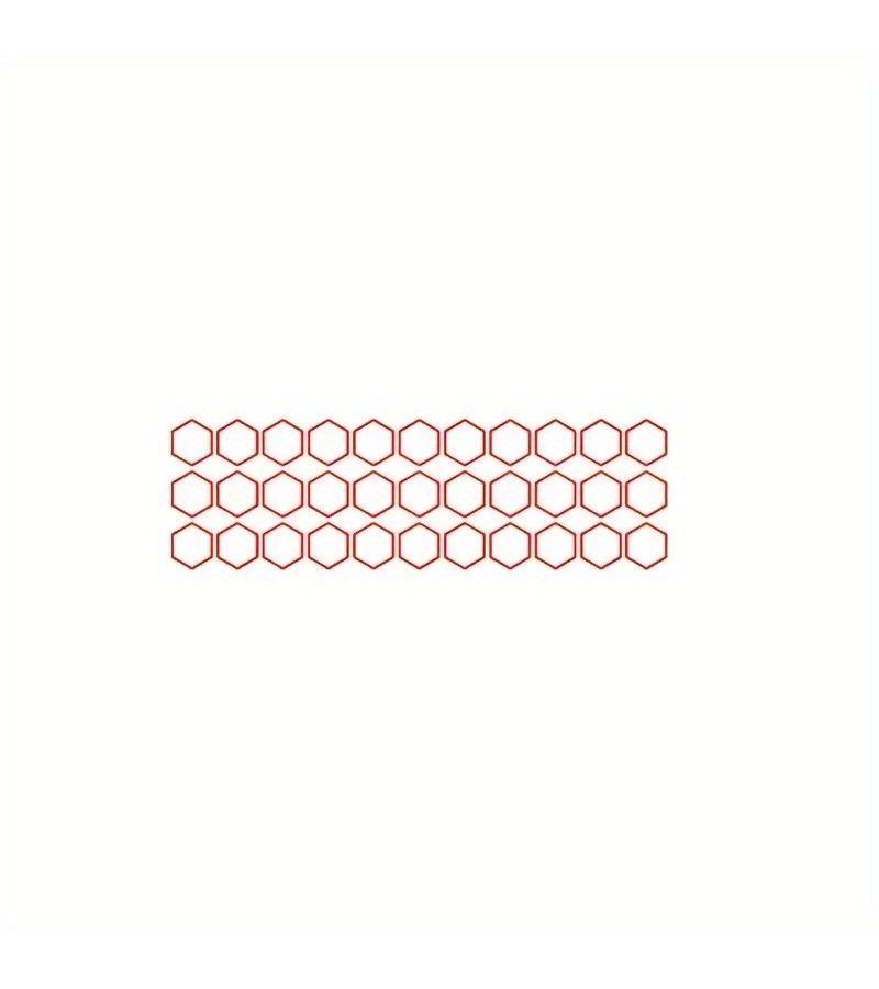 White 33 Pieces Hexagon Combo Sport Car Vinyl Decal Sticker Set - Image 5
