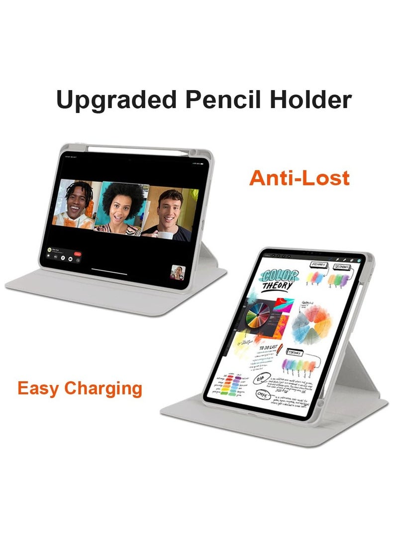 Case for Honor Pad 9 12.1 Inch,Transparent Airbag With Pen Slot For Anti Drop, Tablet Protective Cover, Triple Fold Multi Angle Design, Automatic Wake-up/sleep, Soft Leather,Grey
