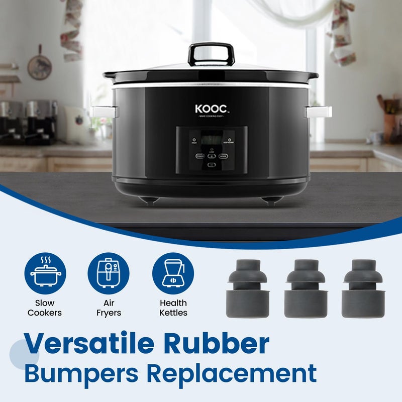 KOOC Gray Rubber Feet for Slow Cookers 5 qt 7 qt and 8.5 qt Replaceable Slow Cooker Legs Pot Insert Accessories (4 Packs) - Image 4
