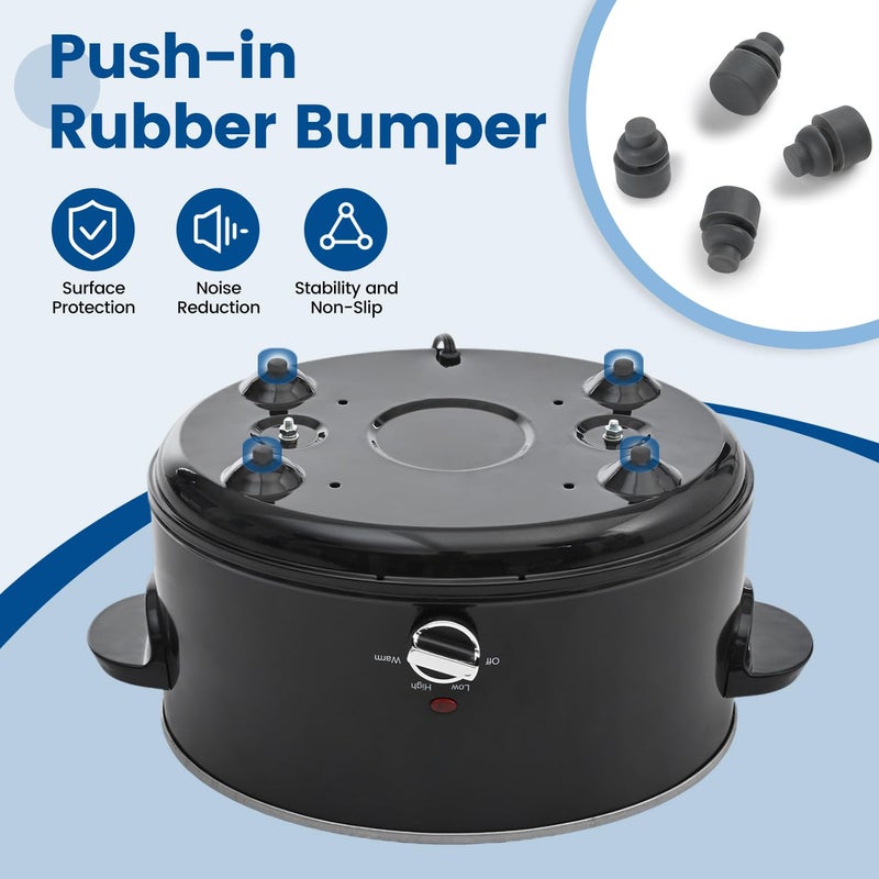 KOOC Gray Rubber Feet for Slow Cookers 5 qt 7 qt and 8.5 qt Replaceable Slow Cooker Legs Pot Insert Accessories (4 Packs) - Image 5