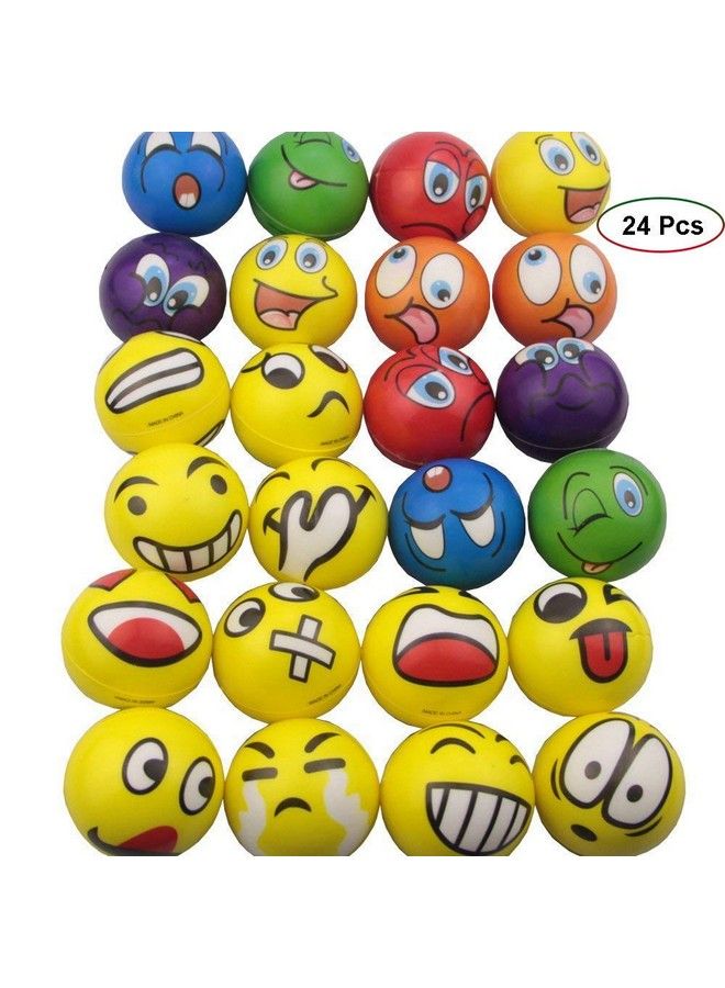 Mydio Set Of 24 Stress Balls Stress Reliver Party Favor Soft Pu Ball Assorted Colors Random Pattern Party Toys Kids Play Ball Tent Ball Toddler Ball 24 Pack - Image 4