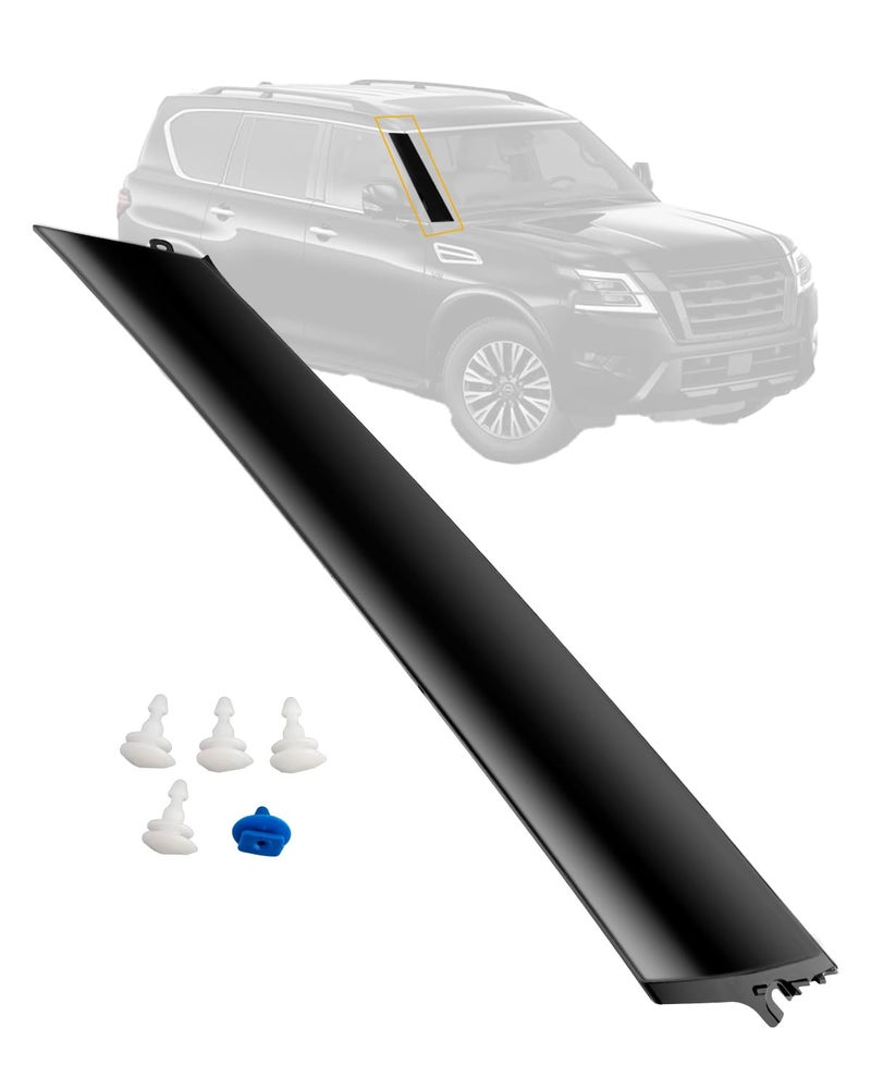 Gledewen APillar Trim Molding Windshield Front Passenger Side Compatible with Nissan Armada 20172023 Infiniti QX56 20112013 QX80 20142023 768366JR0A Window Trim Moulding Cover Windshield Trim Panel - Image 3