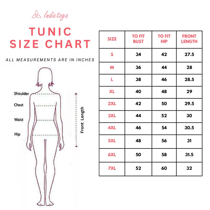 Indietoga Women's Pure Cotton Plus Size Longline Regular Fit Tunic Tops (10001438_White Chikankari Embroidered_7Xl) - Image 2
