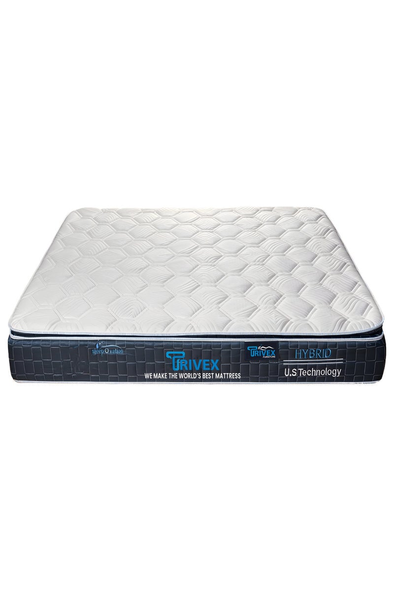 تريفكس مرتبة كينج سايز، مرتبة بونيل سبرينجز، وسادة علوية، سمك 30 سم، مرتبة كينج سايز مع إسفنج ميموري فوم جل وإسفنج بولي يوريثان، نسيج محبوك عالي الجودة، مضاد للبكتيريا، 450 جرام لكل متر مربع، مقاوم للحريق، مرتبة متينة ومريحة، 180×200 - Image 3