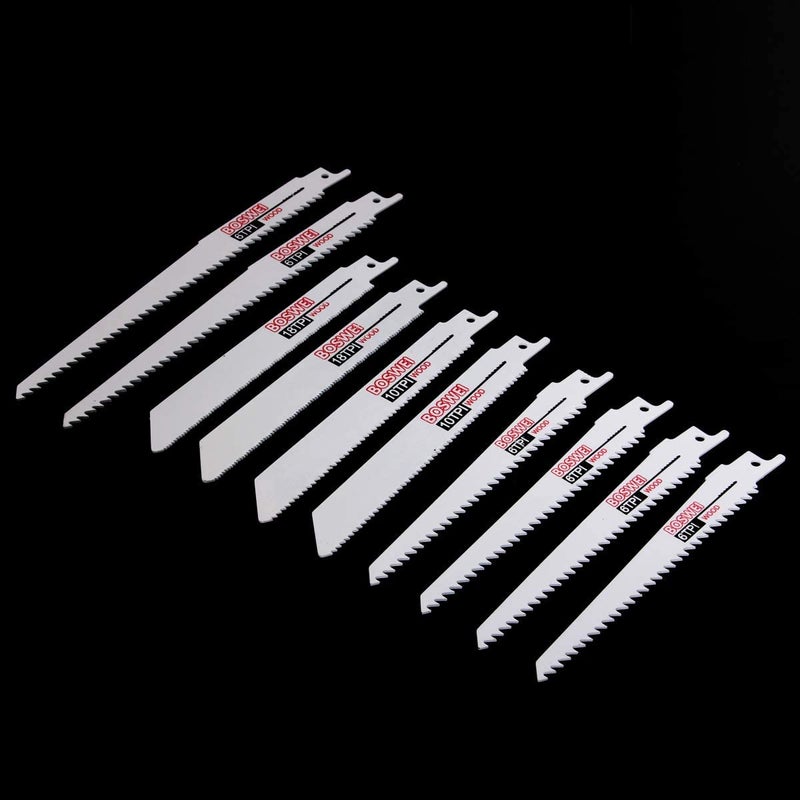 WorldCare 10pcs 6TPI8TPI10TPI Reciprocating Saw Blades Wood Metal Cutter Blade446785 Pack of 1  - Image 1