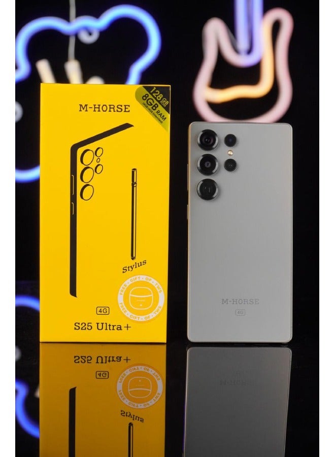 M-Horse S25 Ultra Plus Mobile Phone, 8GB RAM, 128GB ROM, 5000mAh Battery, 6.6" Incell Display, 32MP Camera, 4G LTE - Gray Titanium - Image 1