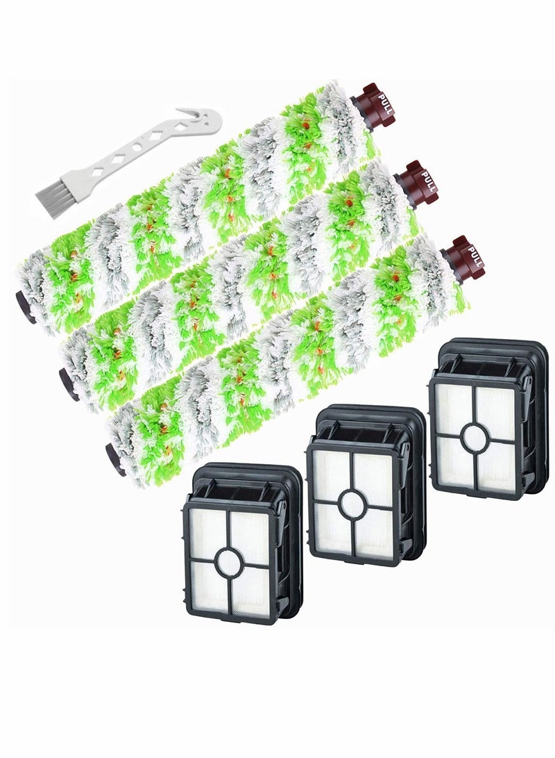 Y&D Replacement Parts for Bissell CrossWave Pet Pro 2306A and 1785 Series, 3 Pack 2460 Multi-Surface Brush Roller, 1866 Vacuum Filter, Compare to Part 1613568, 1608684 - Image 1