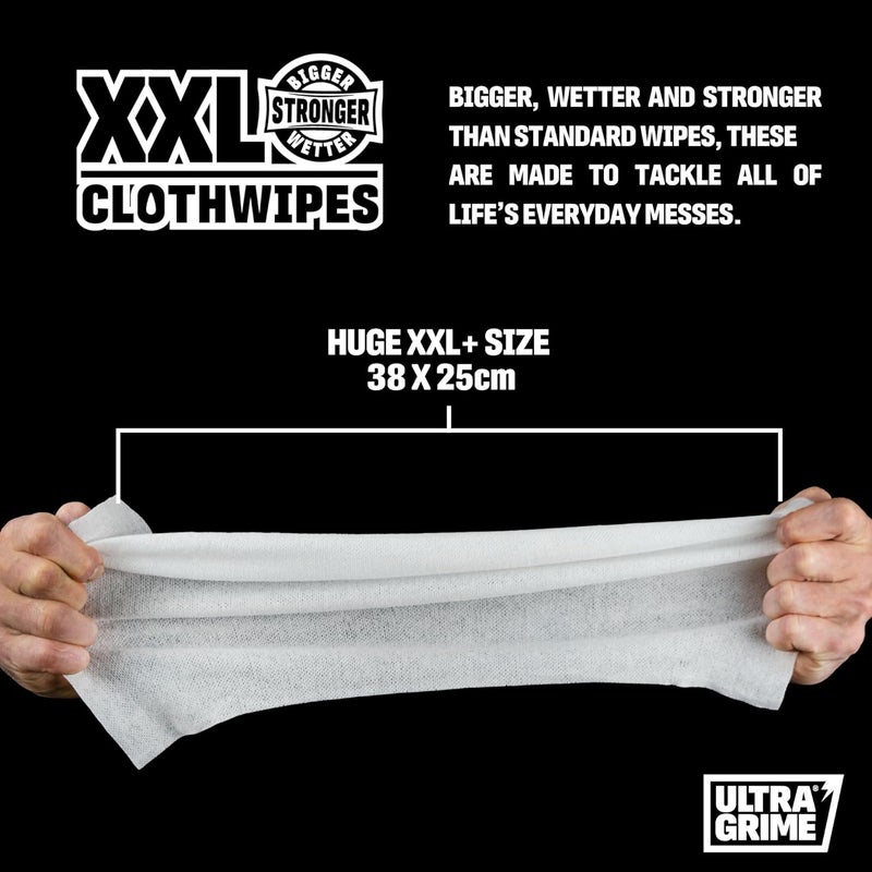UltraGrime مناديل DIY XXL للاستخدام الشاق 80 منديل سميك - مناديل كبيرة للاستخدام الشاق - مناديل تنظيف للاستخدام الشاق - مناديل مزيلة للبقع - مناديل تنظيف الأسطح - للاستخدام الشاق - مناديل متعددة الاستخدامات لإزالة الطلاء - Image 4