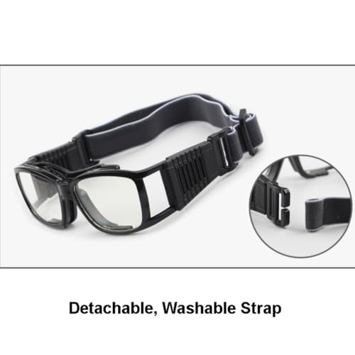 EnzoDate Vintage Basketball Glasses Slimfit Protective Safety Sports Goggles (black) - Image 4