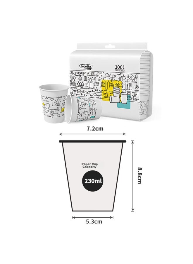 Sodolike Disposable Paper Cups, 230ml Thick Cups, 100 Pieces Per Box, For Office, Business, And Home Use - Image 5