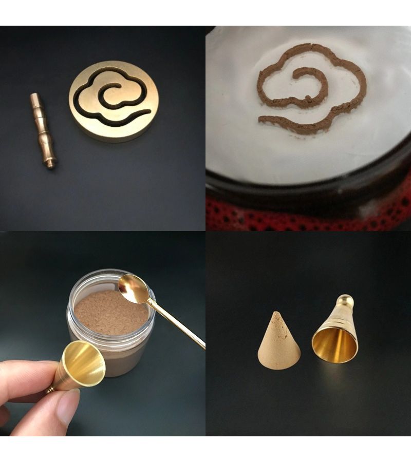 مجموعة أدوات صنع البخور النحاسية DIY المكونة من 6 قطع مع قالب مخروطي - Image 4