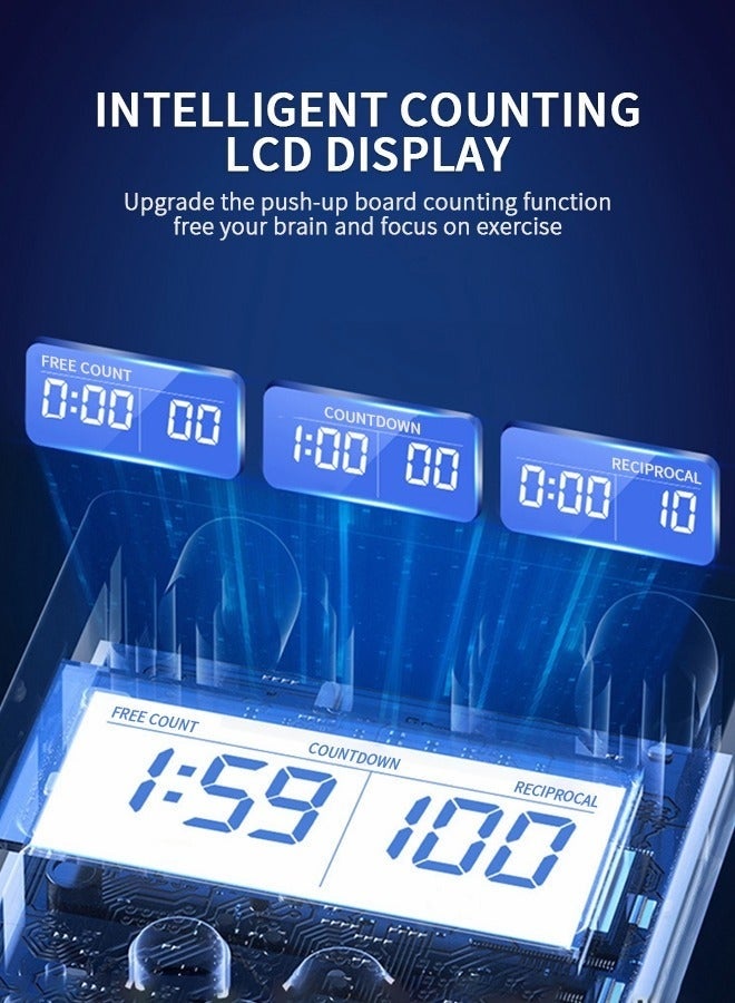 عربست لوح تمرين ضغط مع عد تلقائي، معدات تمرين منزلية محمولة، لوح تمرين ضغط قابل للطي، معدات صالة ألعاب رياضية منزلية، معدات تدريب عضلات البطن الصدرية مع حبل سحب - Image 2