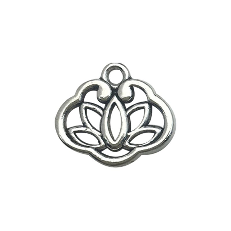 DIY Korean Lotus Pendant Alloy Craft 15694-ancient silver Lotus 14x12-1g-HA15181B