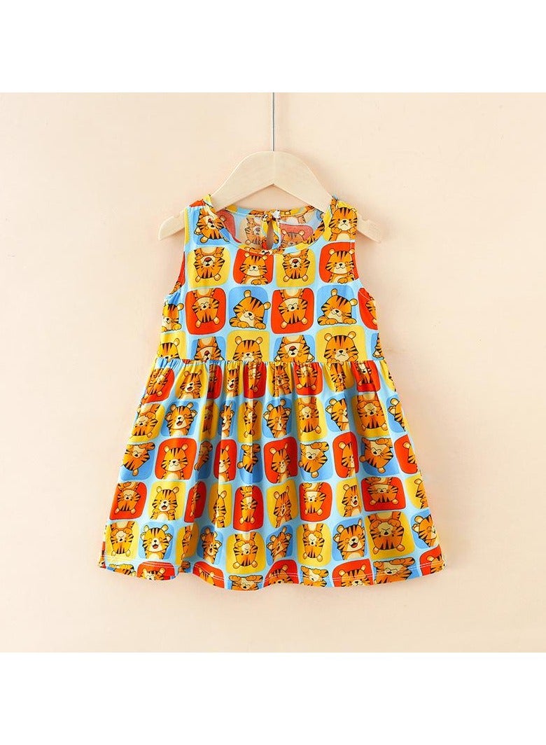 Loquat Girls Summer  Halter Dress  Cotton  Children Floral Dress - Image 1