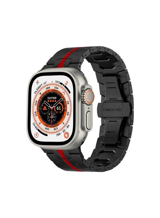ليفيلو سوار ساعة ابل معدني 49 مم أسود وأحمر ليفيلو Levelo Eclipse Metal Watch Strap For Apple Watch Strap