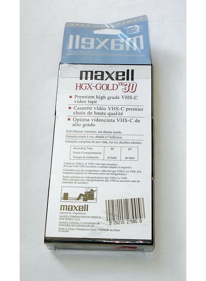 Maxell VHS-C TC-30 HGX-Gold Camcorder Videocassette (3pk) - Image 2