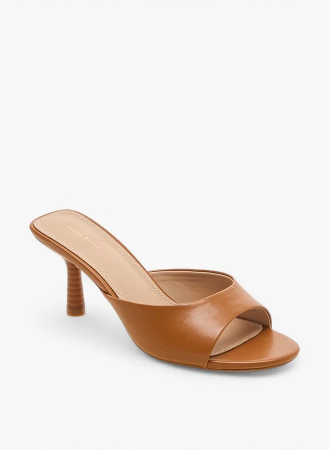 Flora Bella By Shoexpress Solid Slip-On Sandals with Flared Heel