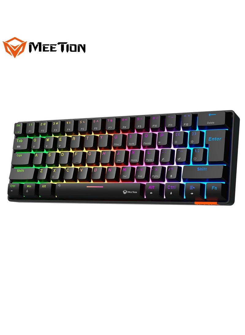 Meetion - MEETION Dual Mode Bluetooth 60% Gaming Keyboard MK005BT Full keys anti-ghosting RGB Chromatic Backlight Wired/Bluetooth Dual Mode Mechanical - Image 1