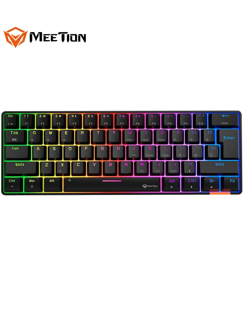 Meetion - MEETION Dual Mode Bluetooth 60% Gaming Keyboard MK005BT Full keys anti-ghosting RGB Chromatic Backlight Wired/Bluetooth Dual Mode Mechanical - Image 1