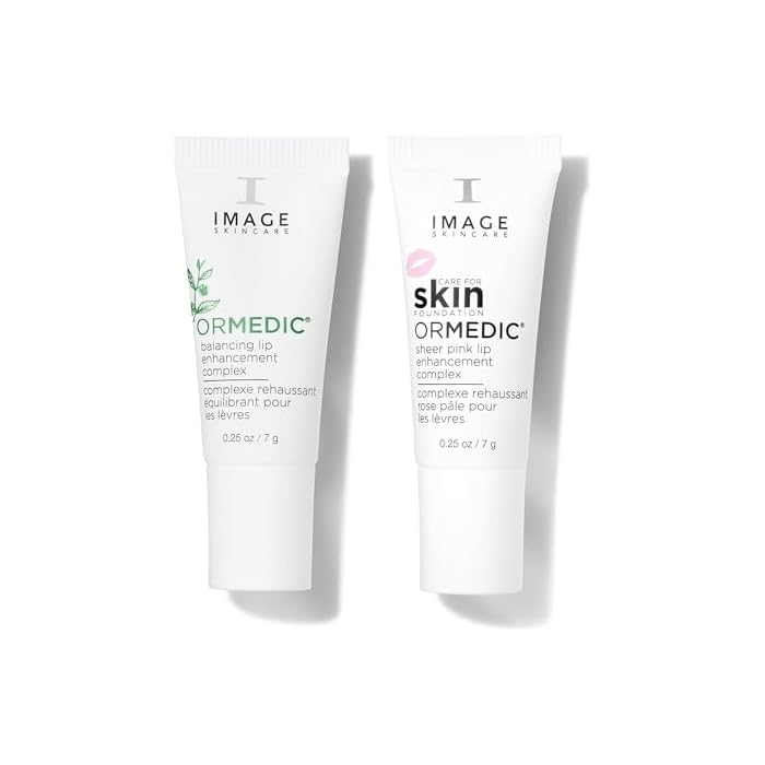 IMAGE Skincare, Ormedic pH Balancing Lip Enhancement Complex, with Avocado Oil & Vitamin E for Deep Hydration, Clear & Seer Pink, Set of 2