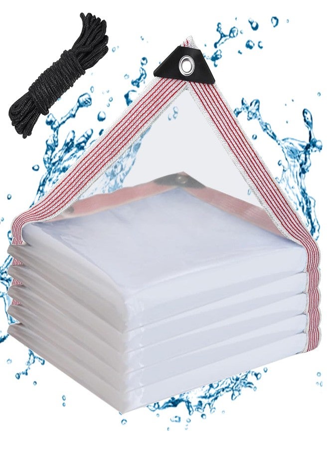 Welacymet Clear Waterproof Tarps Heavy Duty 4x6ft,Clear Vinyl Tarp with Grommets,Clear Plastic Tarp-Clear PVC Tarp Covering for Patio Henhouse Porch Canopy Plant Camping - Image 1