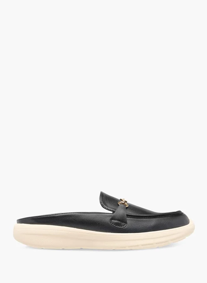 Flora Bella By Shoexpress Women Monogram Print Buckle Accent Slip-On Mules