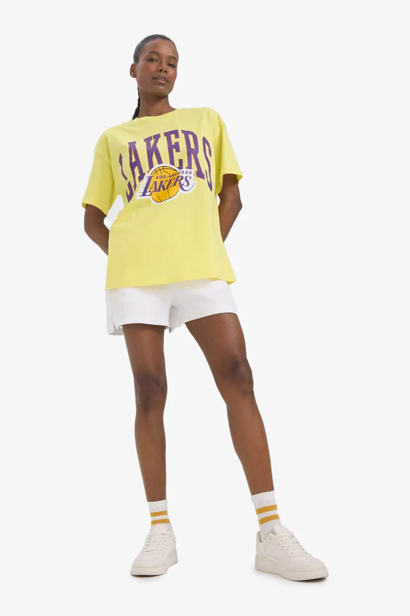 ديفاكتو DeFactoFit NBA Los Angeles Lakers Oversize Fit T-Shirt