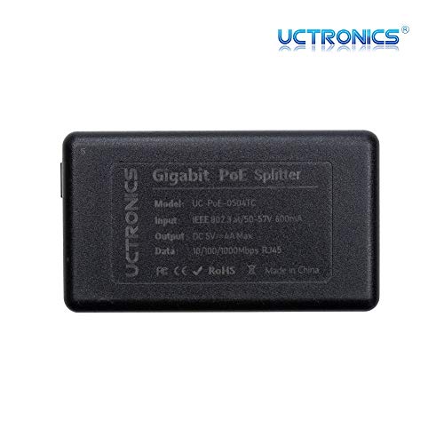 UCTRONICS USB-C PoE Splitter Gigabit, PoE to USB-C 5V/4A Power Supply for Raspberry Pi 4 and More, 802.3at Power Over Ethernet to USB Type-C Adapter - Image 3