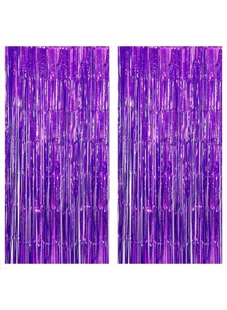 KatchOn, XtraLarge Purple Foil Fringe Curtain - 8x3.2 Feet, Pack of 2, Purple Party Decorations | Purple Backdrop Curtain for Mermaid Birthday Decorations | Purple Streamers for Mardi Gras Decorations - pzsku/Z8B0DD2AAB4DBFE3F2986Z/45/1745645800/ffb69aa7-f60c-4248-8e2b-4ddcbda8687a