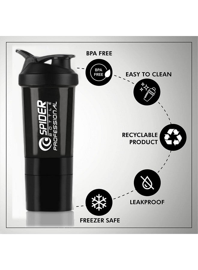 FIT FOCUS Combo Set of Gym Bag with Wrist Support Band and Shaker Bottle for Men & Women Shaker for Protein Shaker Bottle Wrist Wrap Support Weightlifting 700ML Shaker 100% Leak Proof (Black) - Image 2