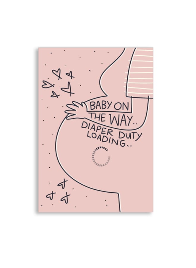 Greeting card BABY ON WAY DIAPER DUTY