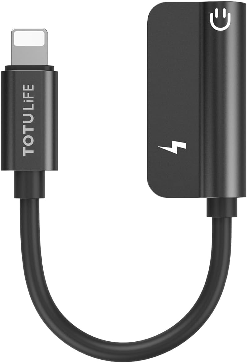 TOTULIFE PURE Series OTG Wired L-L + 3.5mm Adapter - Black - Image 2