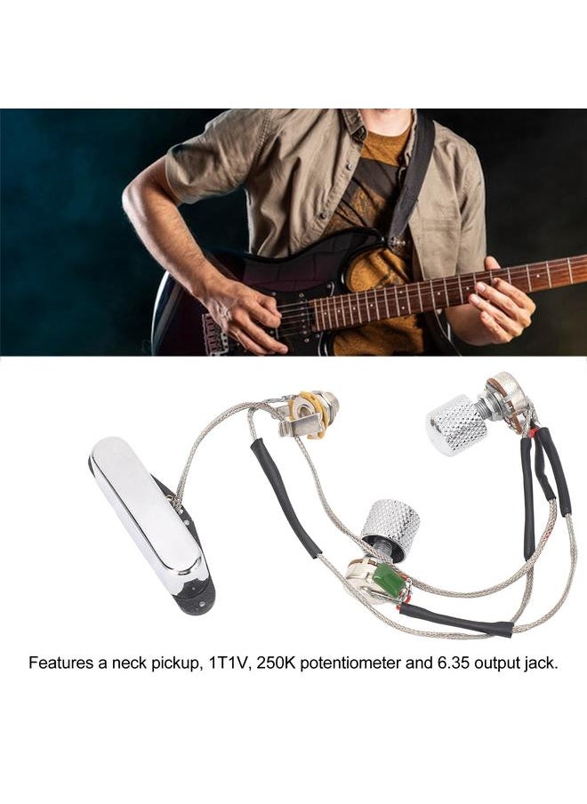 Thoraya - GMA23 Pre Wired Guitar Neck Pickup Magnet 1T1V Electric Guitar Pickup with 250K Potentiometer 6.35 Output Jack for TL - Image 1