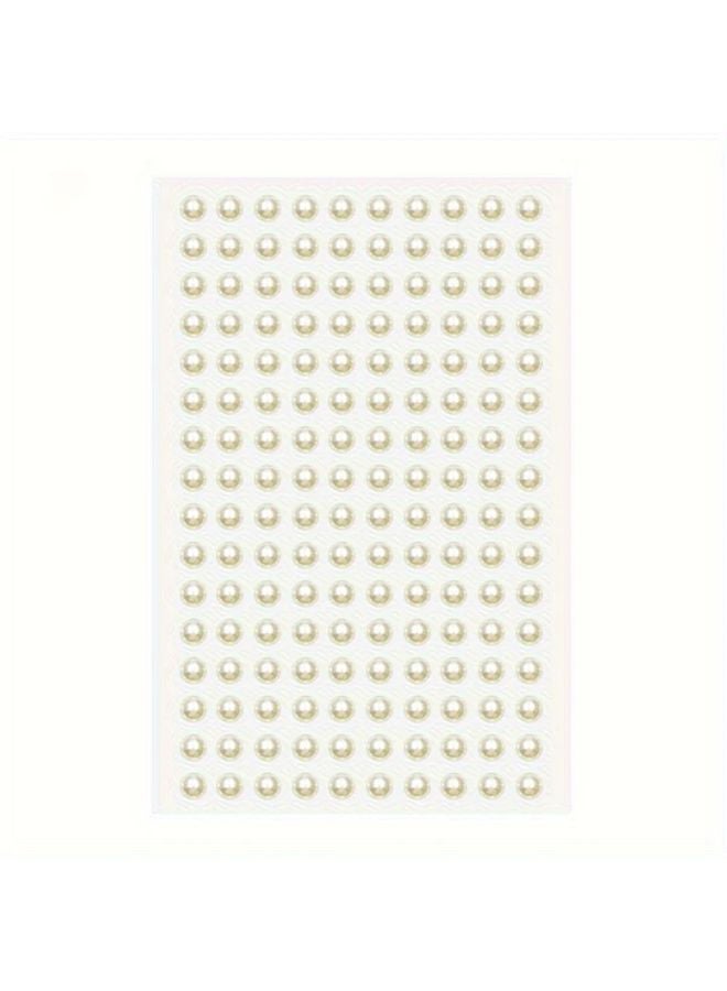 160 Pearls Semi Circular Faux Pearl Stickers Mermaid Tears Stage Show Makeup Adhesive Backing - Image 1