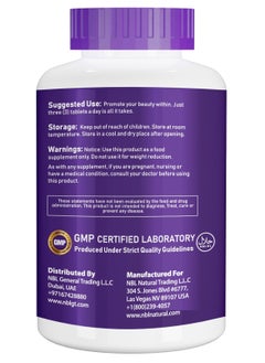 NBL Natural Super Collagen Tablets – 270 Tablets – Collagen Type 1 & 3 with Vitamin C & Biotin – 3g Per Serving – Supports Hair, Skin, Nails & Joint Health – 90 Servings  - Image 2