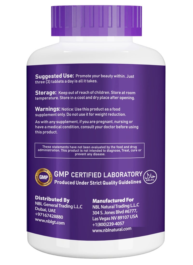NBL Natural Super Collagen Tablets – 270 Tablets – Collagen Type 1 & 3 with Vitamin C & Biotin – 3g Per Serving – Supports Hair, Skin, Nails & Joint Health – 90 Servings  - Image 2