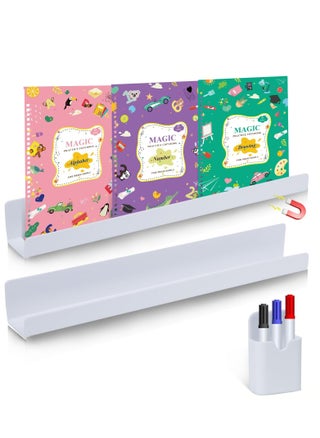 2 Pack Magnetic Book Shelf for Whiteboard Classroom, Organizing Books on Whiteboards, Includes 1 Pen Case, Reusable Acrylic Shelves Classroom (White) - pzsku/Z8B0E16445650AB5B9665Z/45/_/1701099941/5dbc95b4-bc9d-4e17-aa58-5812d8f60f1e