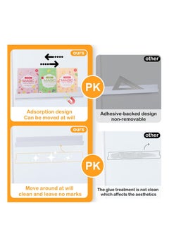 Y&D 2 Pack Magnetic Book Shelf for Whiteboard Classroom, Organizing Books on Whiteboards, Includes 1 Pen Case, Reusable Acrylic Shelves Classroom (White)  - Image 5