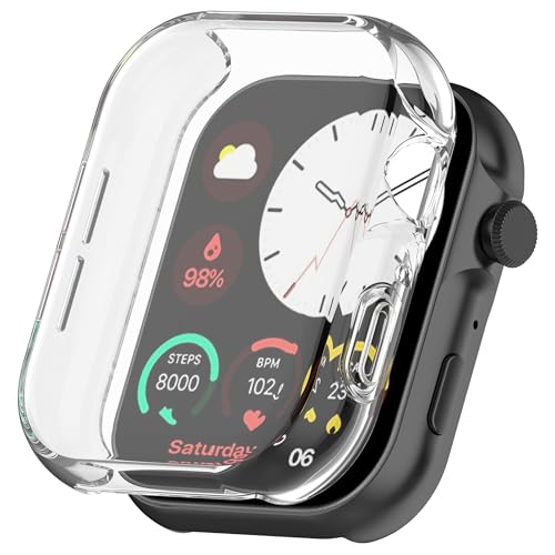 Wisely Protective Case Cover Compatible Noise Colorfit Ultra 3 SmartWatch Full Screen Protector Soft Case HD Clear, Transparent - Image 1