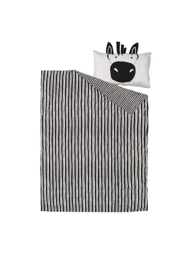 Zaboon Duvet Cover And Pillowcase, Black White/Zebra, 150X200/50X80 Cm - Image 2